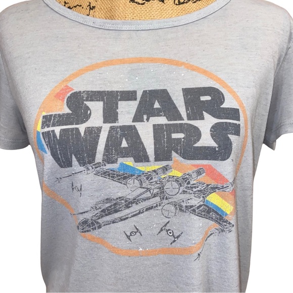 Gray Star Wars Slub Knit Short Sleeve Tee Shirt Size M - Picture 5 of 7